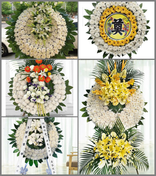 湖北黄冈市黄梅县孔垄镇树林村花圈速递